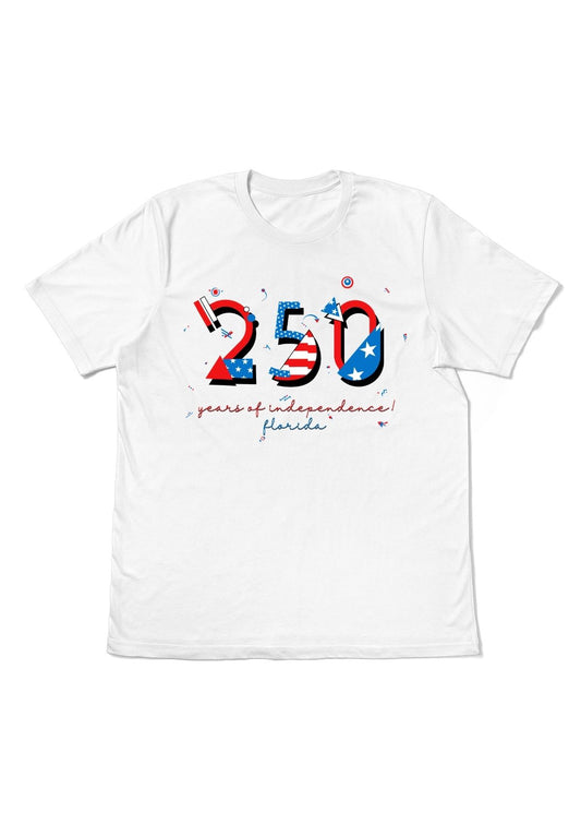 Florida USA 250 t-shirt white 250 years of independence design