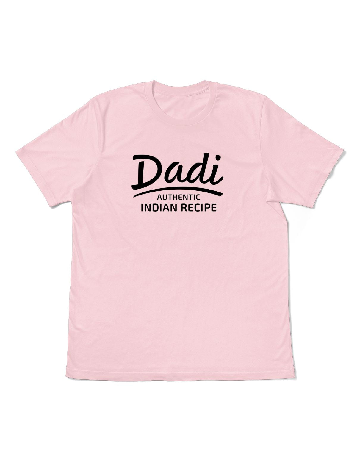 Dadi Authentic Indian Recipe t-shirt on pink Airlume cotton — gift for Indian grandmother.