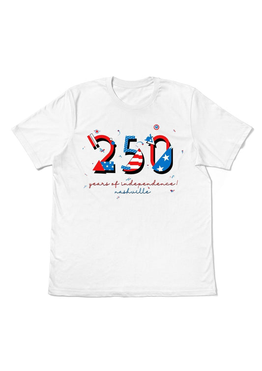 Nashville USA 250 t-shirt white 250 years of independence design