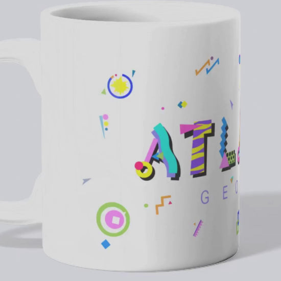 Atlanta, Georgia white ceramic coffee mug in the POPtype font video