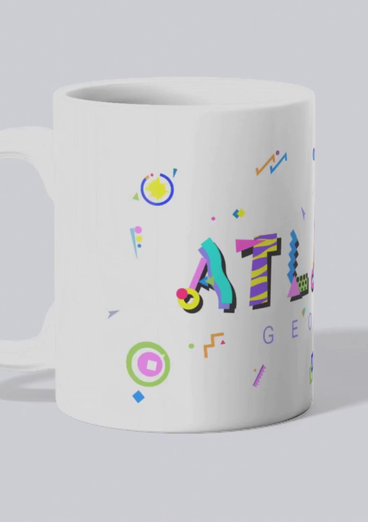Atlanta, Georgia white ceramic coffee mug in the POPtype font video