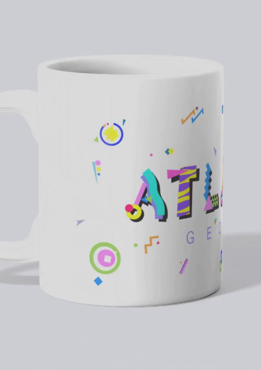 Atlanta, Georgia white ceramic coffee mug in the POPtype font video