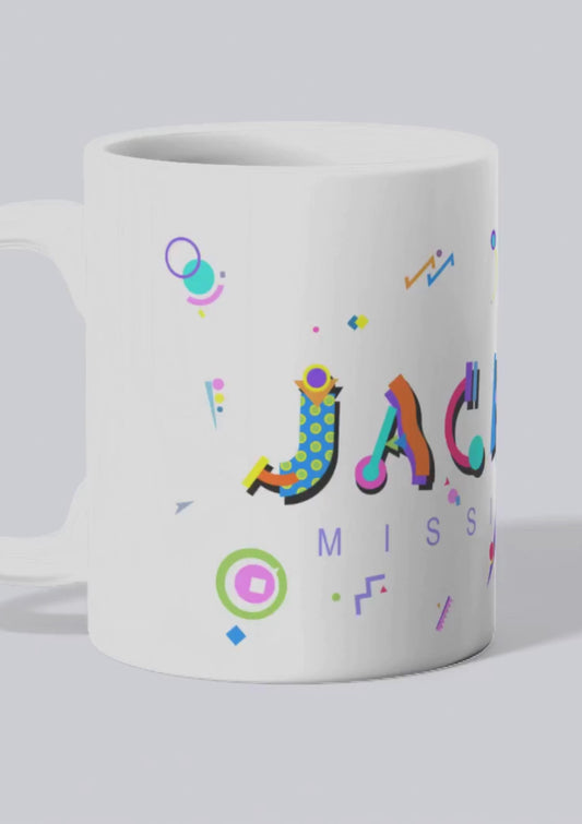 Jackson Mississippi POPtype™ Mug - 11oz Ceramic Coffee Cup