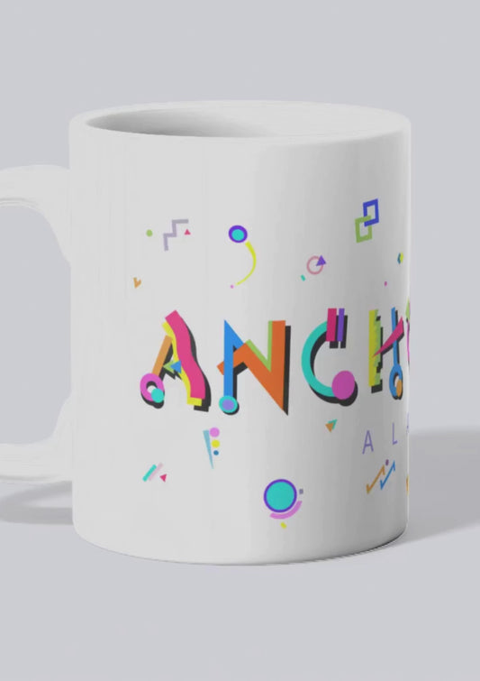 anchorage alaska ceramic white mug in the POPtype font video