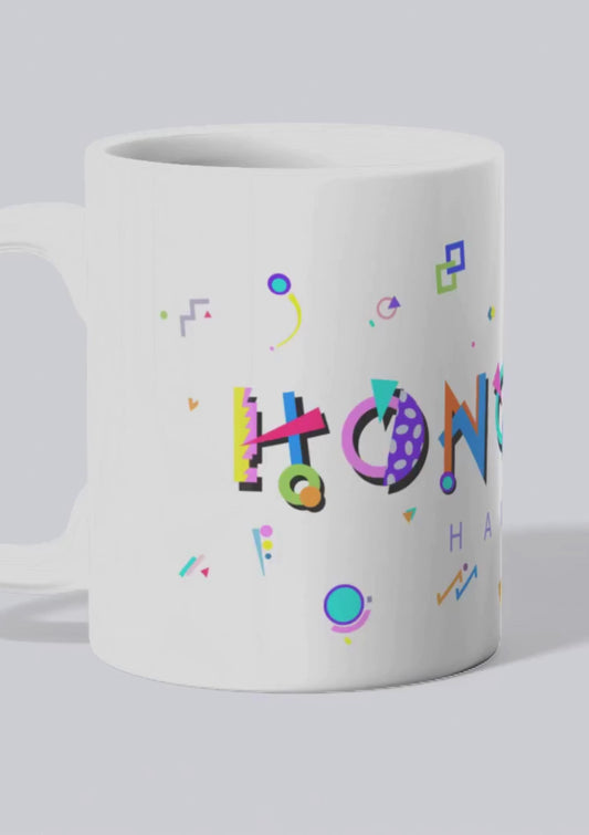 Honolulu Hawaii POPtype™ Mug - 11oz Ceramic Coffee Cup