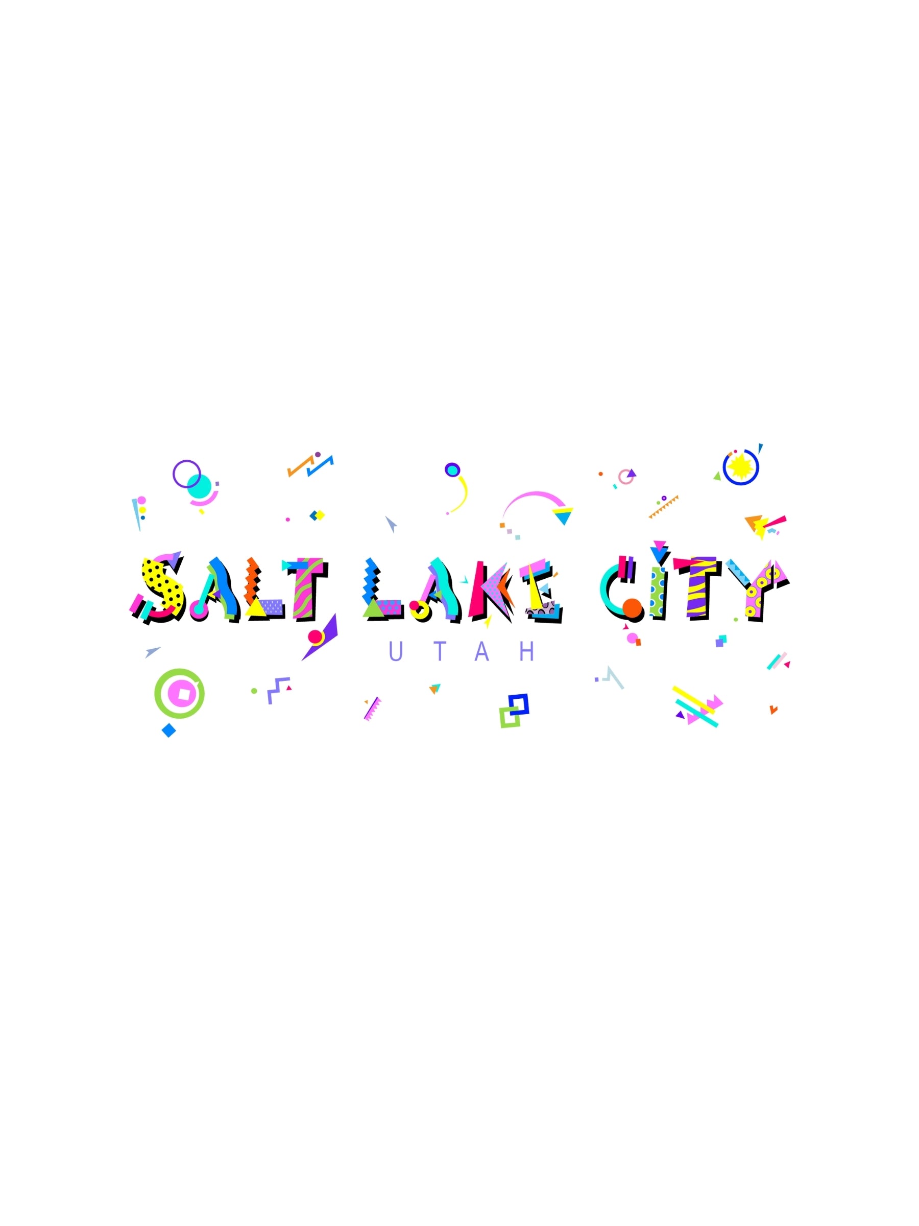 Salt Lake City memphis art style font t-shirt 