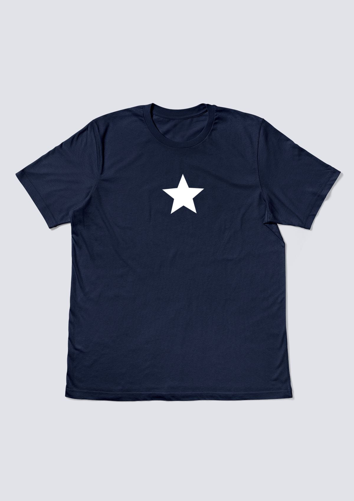 Navy blue t-shirt with a white star 